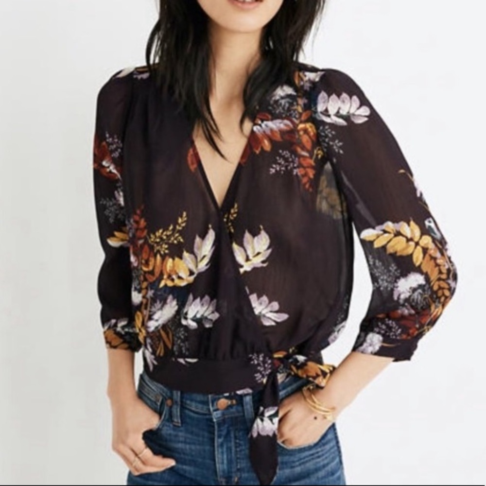 madewell - size xxs- wrap top